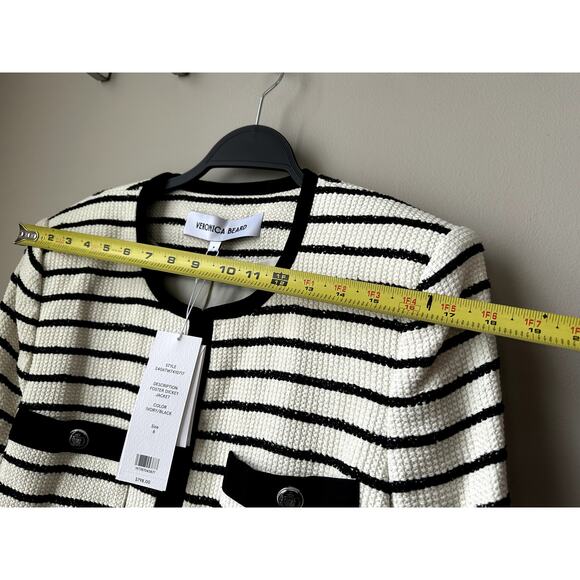 $798 NWT Veronica Beard Foster Dickey Jacket Blazer Tweed Black & White Sz 8 - Picture 5 of 11